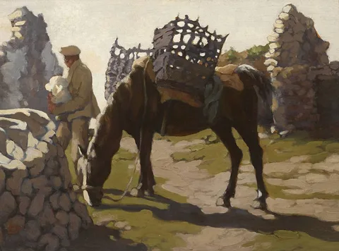 MIDDAY MEAL, ACHILL by Lilian Lucy Davidson, oil on board, offered May 2019
