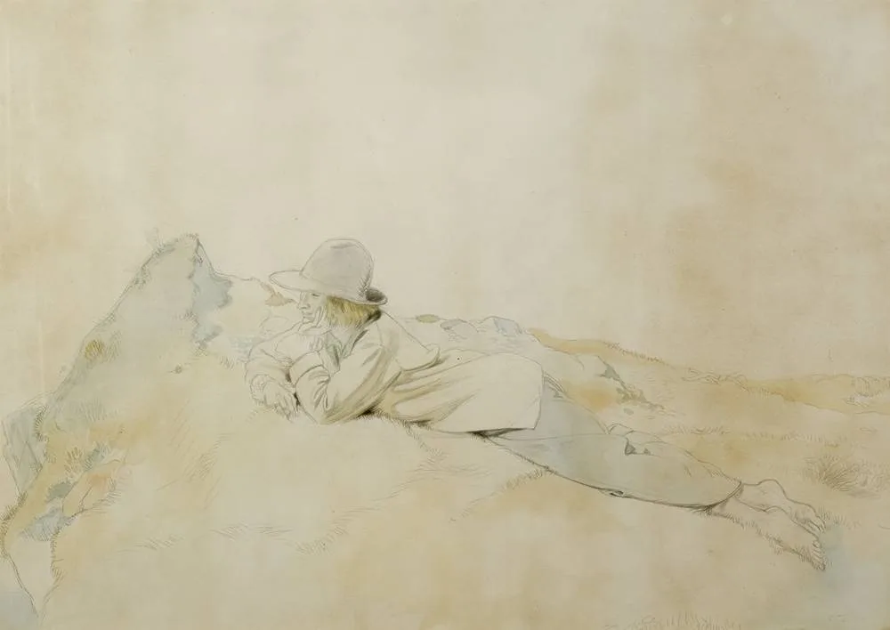 ON THE CLIFF (HOWTH, COUNTY DUBLIN) by William Orpen, 1913, pencil and watercolour, offered May 2019