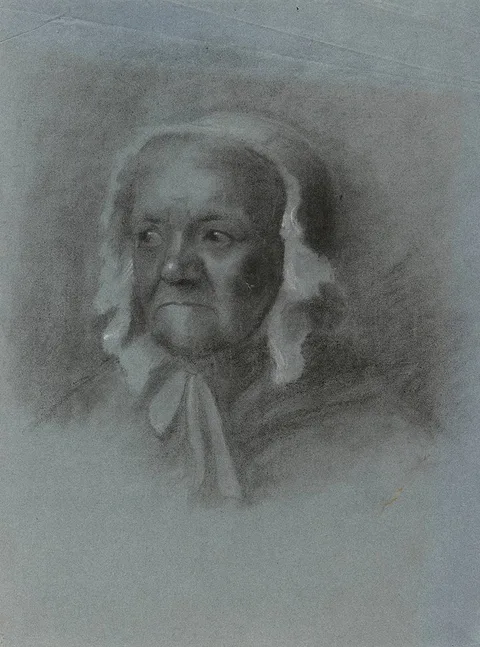 MAID AT LISSADELL by Countess Markievicz Constance Gore-Booth, charcoal and white chalk on tinted paper, sold May 2019