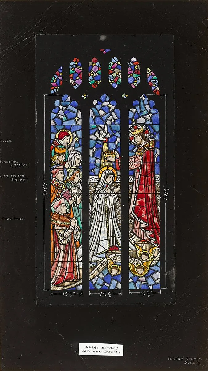 SPECIMEN DESIGN by Harry Clarke, gouache and white on paper, sold May 2019
