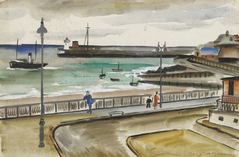 SEASIDE RESORT by Norah McGuinness, watercolour, offered May 2019