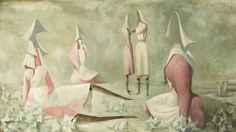 Nevill Johnson, NURSES, 1953, oil on board