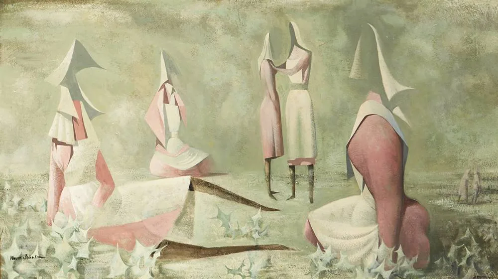 Nevill Johnson, NURSES, 1953, oil on board