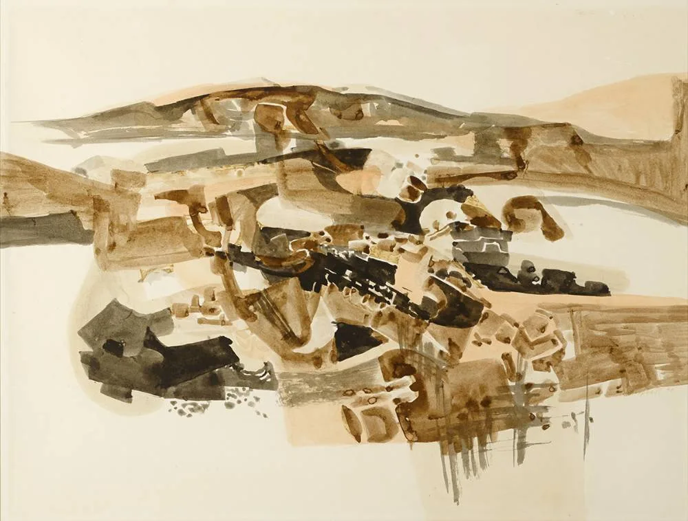 CONNEMARA, AUTUMN by George Campbell, 1968, ink and crayon, offered May 2019