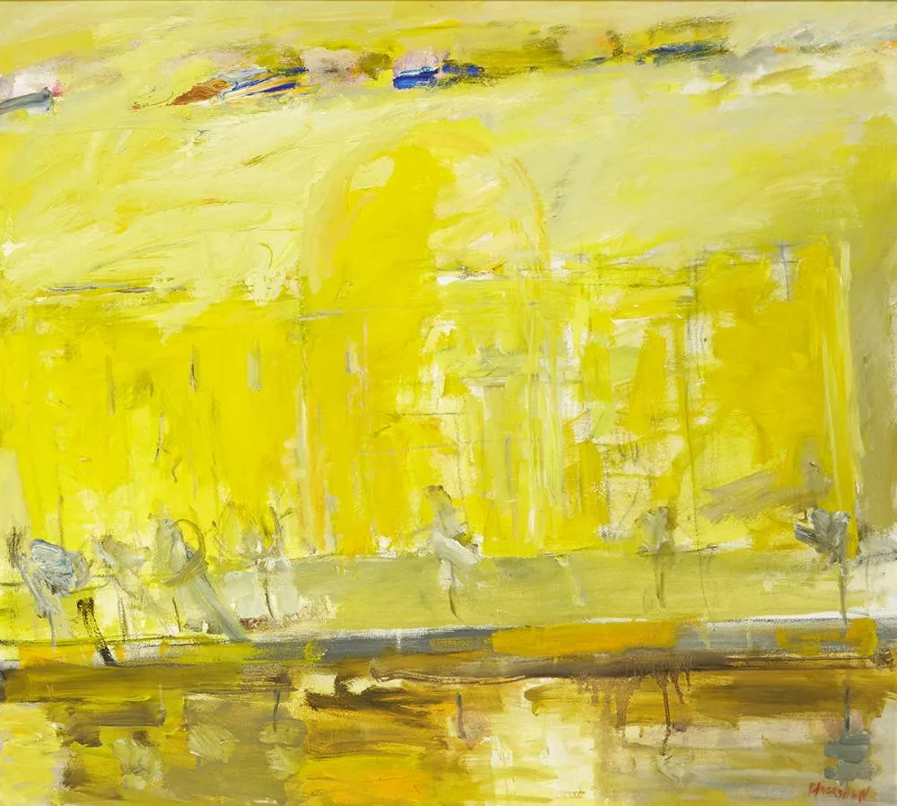 YELLOW BUILDING by Basil Blackshaw, 1997, oil on canvas, sold May 2019