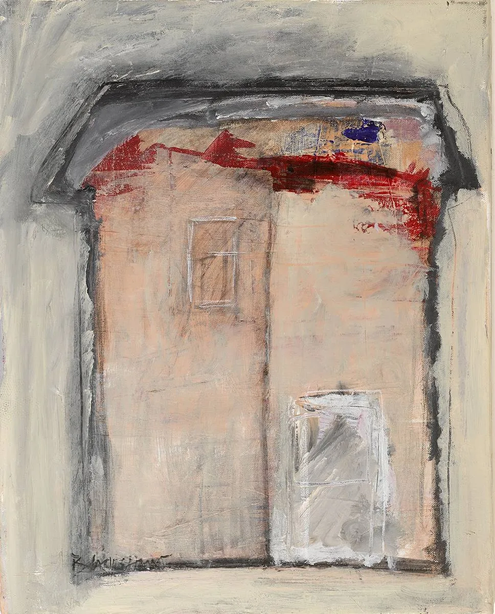 PINK HOUSE by Basil Blackshaw, acrylic on canvas, sold May 2019