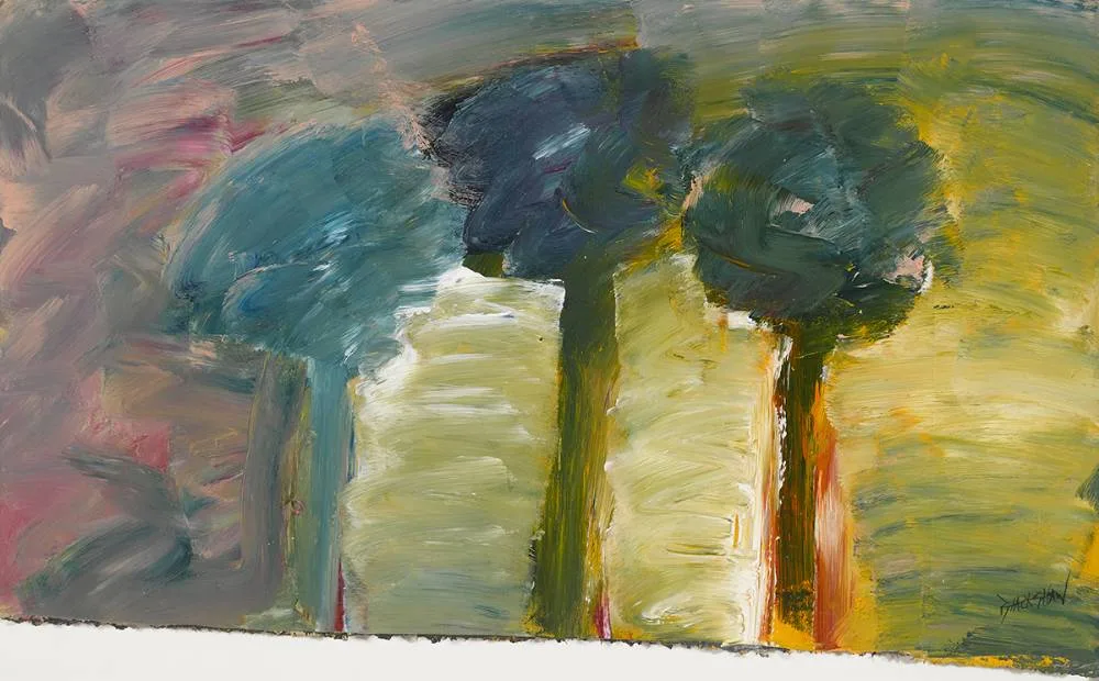 Basil Blackshaw, THREE TREES, acrylic on panel