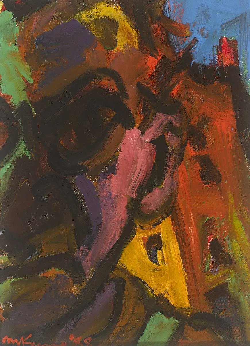 SELF PORTRAIT by Michael Kane, 1988, acrylic on canvas, sold May 2019