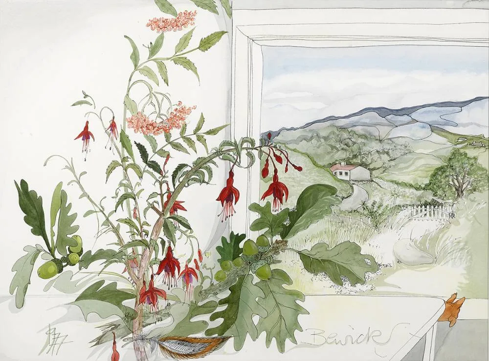 FUCHSIA by Pauline Bewick, 1977, pencil and watercolour, sold May 2019