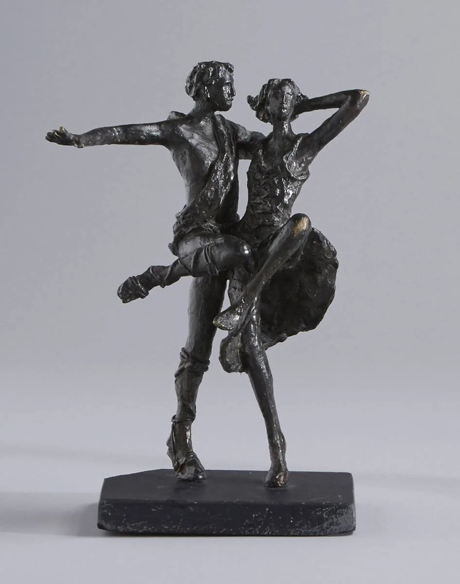 DANCERS by Rowan Gillespie, 1995, bronze on slate base (no.12 from edition of 12), sold May 2019
