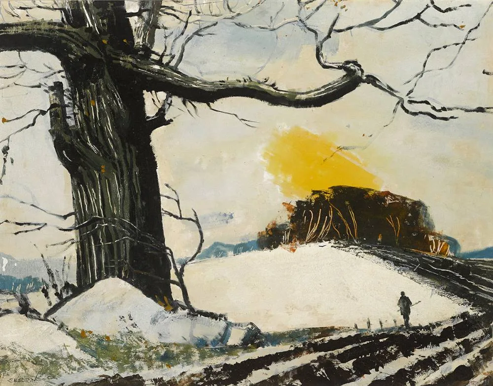 WINTER SCENE by John Skelton, oil on board, sold May 2019