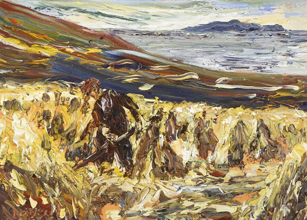 THE CORNFIELD by Liam O'Neill, 1995, oil on canvas, sold May 2019