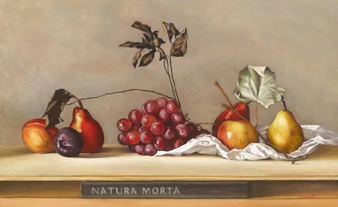 Therese McAllister, NATURA MORTA, oil on canvas laid on board