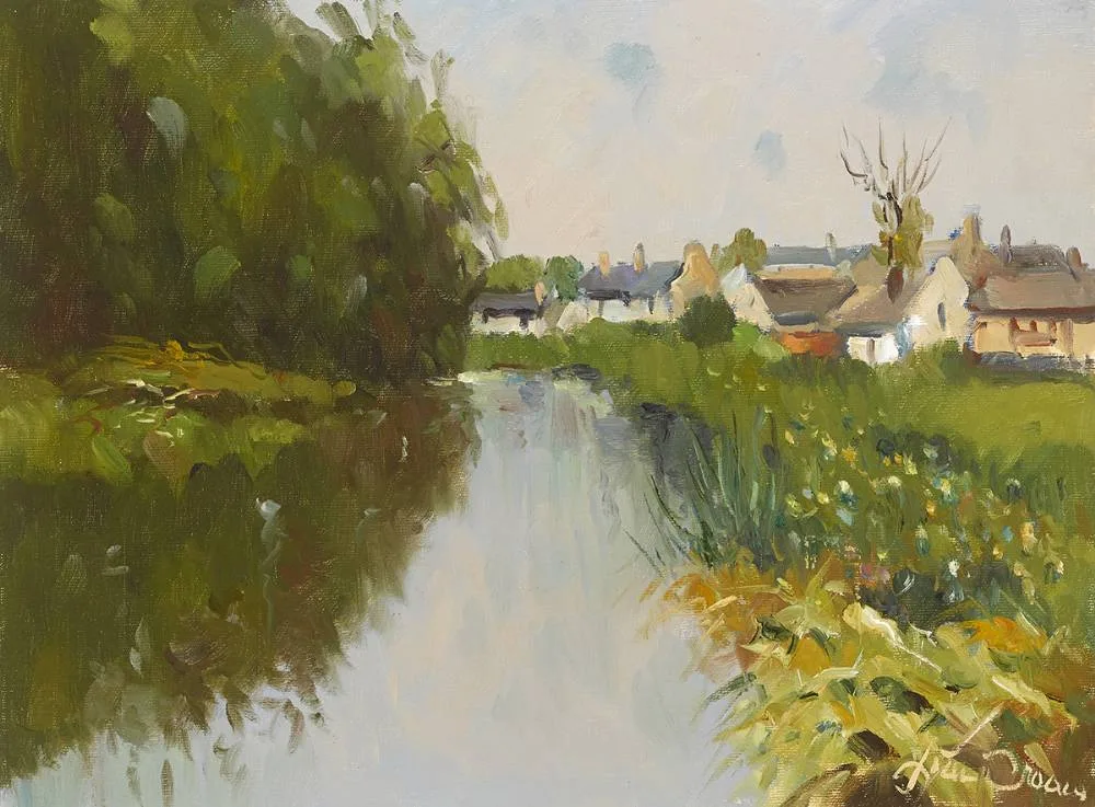 BY THE NORE RIVER by Liam Treacy, oil on canvas, offered May 2019