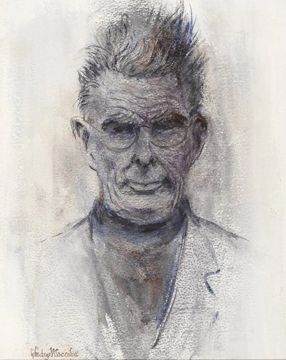 SAMUEL BECKETT by Gladys Maccabe, watercolour, sold May 2019