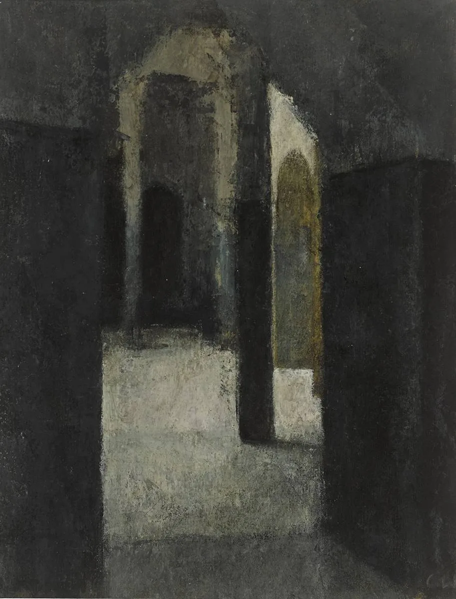 PALACE INTERIOR by Colin Watson, oil on board, sold May 2019