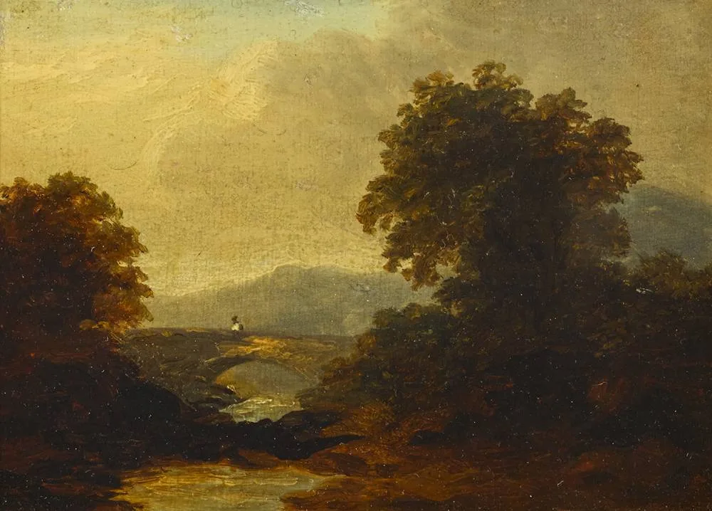 DARGLE RIVER by James Arthur O'Connor, oil on panel, sold Sep 2019