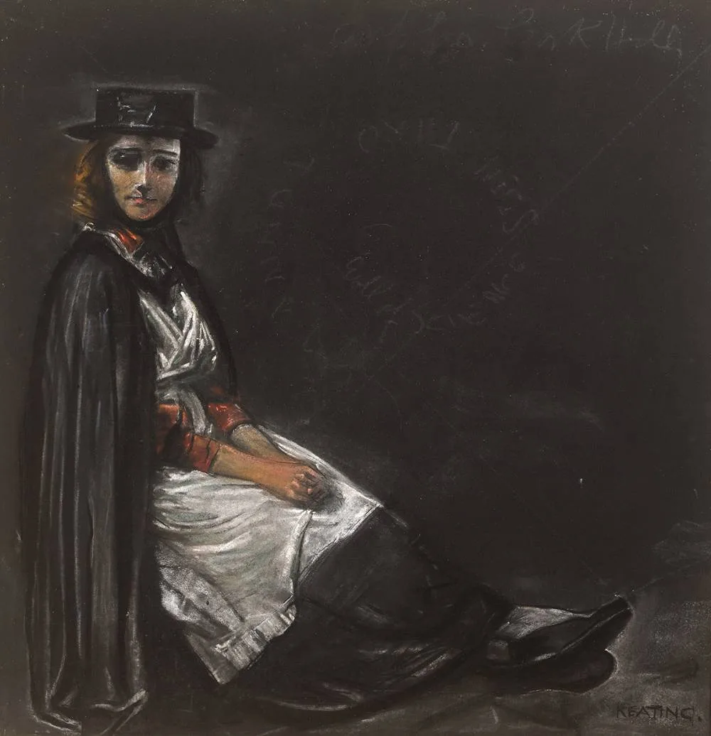 THE TALLYMAN'S WIFE by Seán Keating, pastel, offered Sep 2019