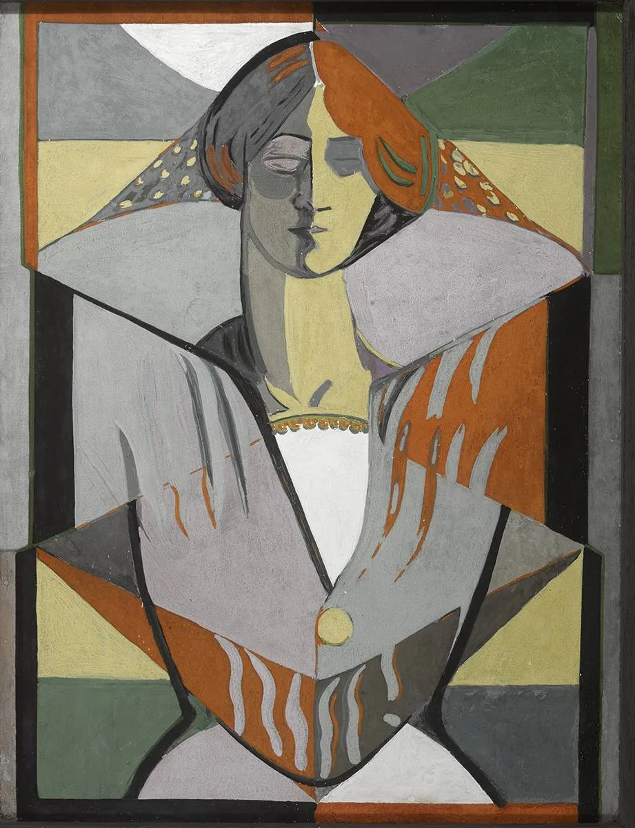 May Guinness, WOMAN WITH RED HAIR, oil on board