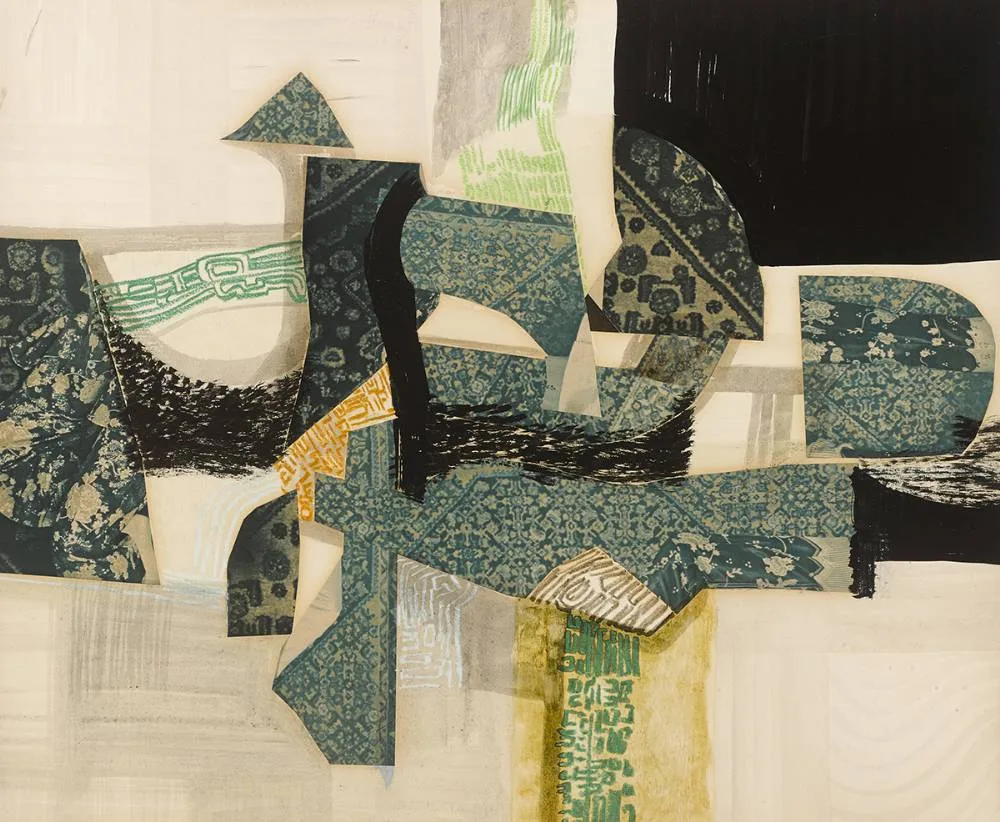 STILL LIFE COMPLEX by George Campbell, mixed media, sold Sep 2019