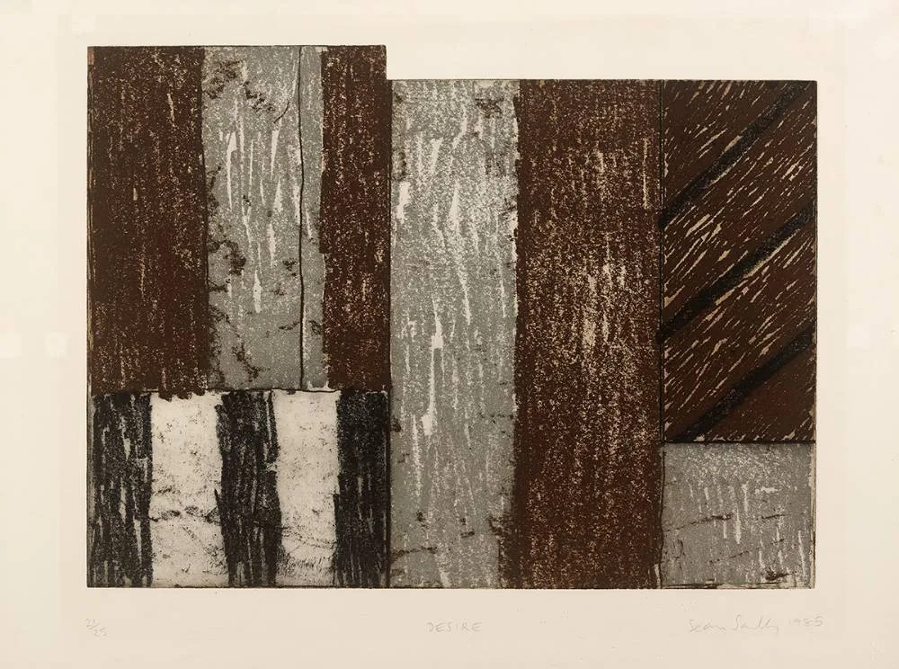 DESIRE by Sean Scully, 1985, etching with aquatint on Arches paper; (no. 21 from an edition of 25), sold Sep 2019