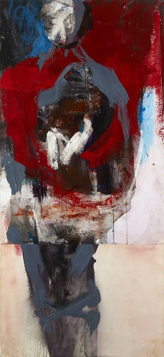 PAWN SHOP WALL by Brian Maguire, 1997, acrylic on paper, sold Sep 2019