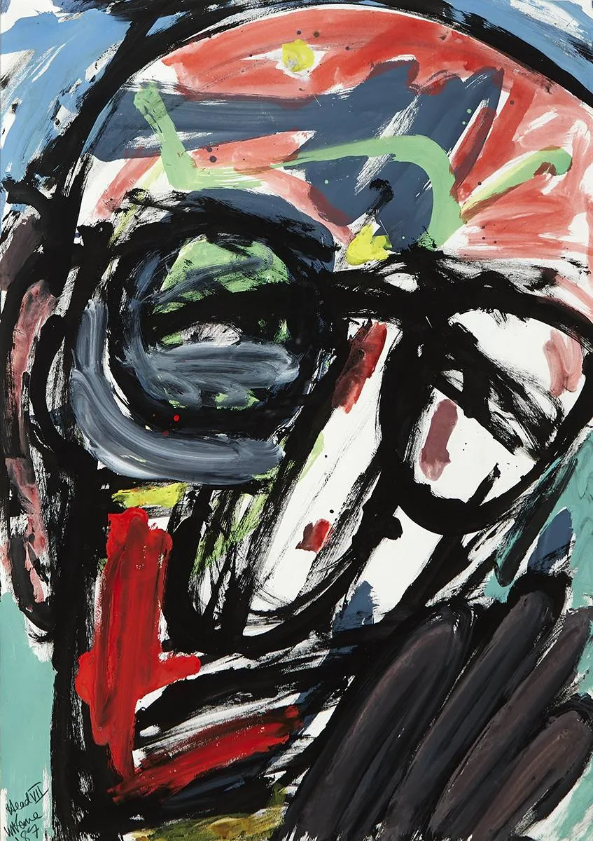Michael Kane, HEAD VII (HOMAGE TO PATRICK KAVANAGH), 1987, gouache on paper