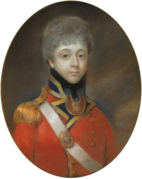 Hugh Douglas Hamilton, PORTRAIT OF A YOUNG OFFICER, watercolour
