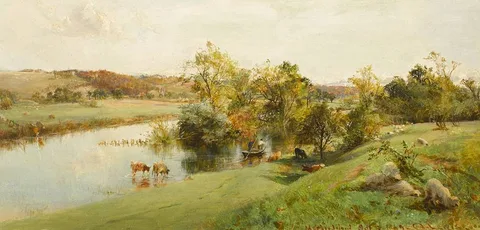 Charles James Lewis, MAGPIE ISLAND, 1867, oil on board