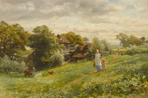 Charles James Lewis, WITLEY, SURREY, 1886, oil on board