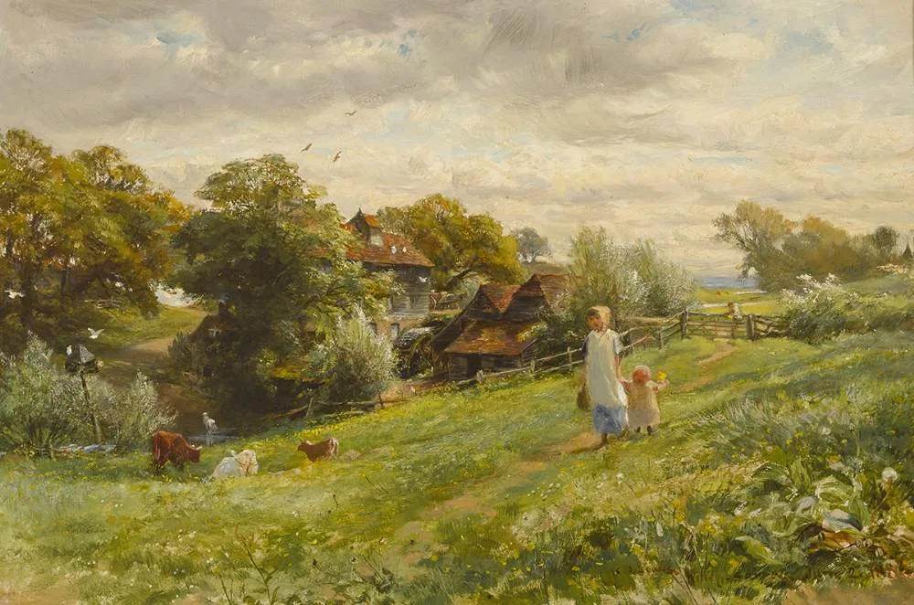 WITLEY, SURREY by Charles James Lewis, 1886, oil on board, sold Sep 2019
