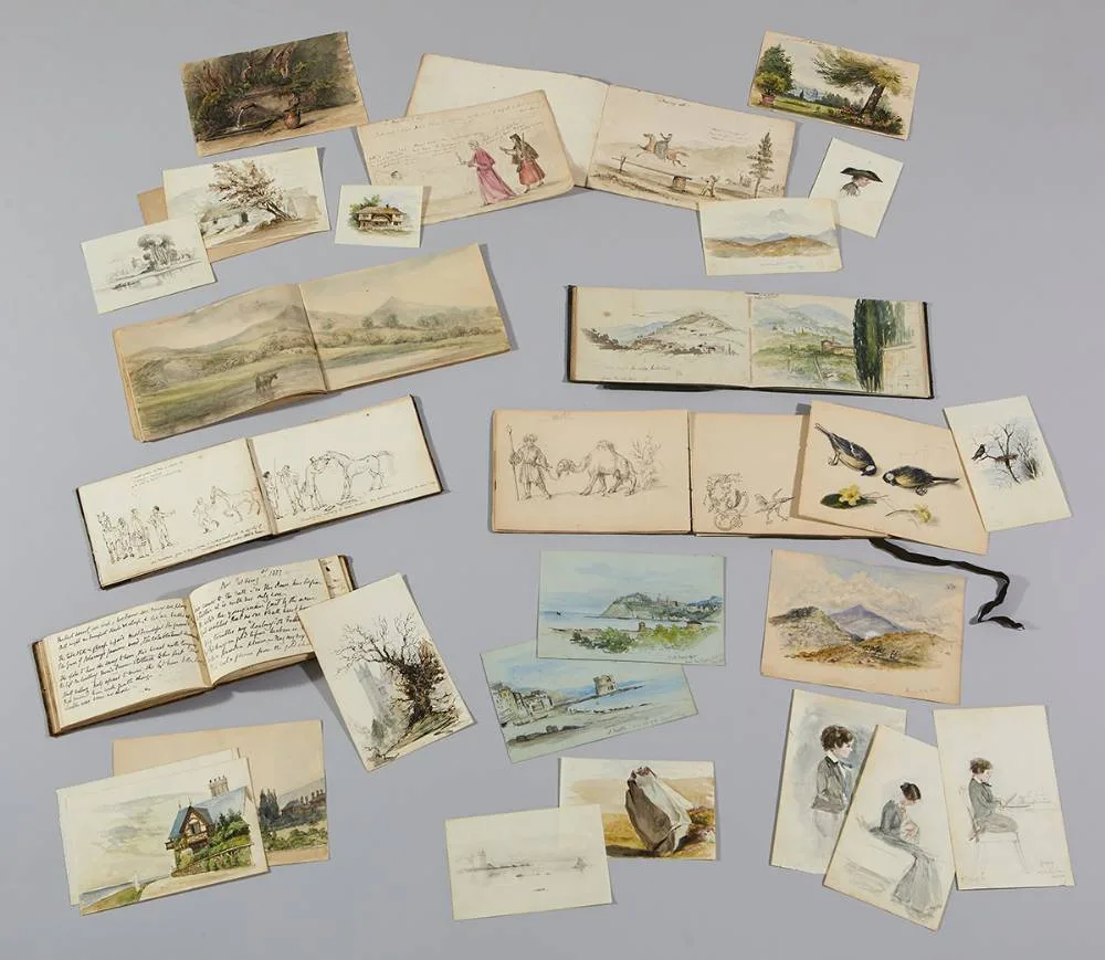 Selina Crampton, COLLECTION OF SIX WATERCOLOUR SKETCHBOOKS, pencil, ink and watercolour
