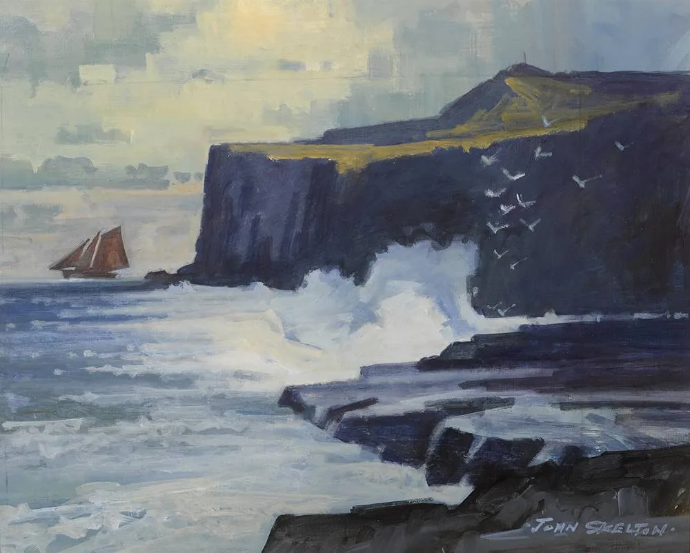 ATLANTIC SEABOARD, COUNTY MAYO by John Skelton, 2004, oil on board, offered Sep 2019