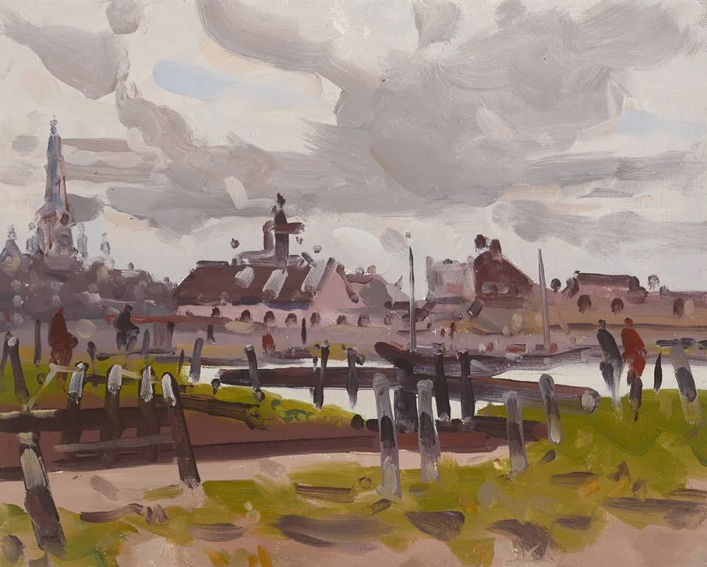 RINGSEND, DUBLIN by Henry Healy, oil on board, sold Sep 2019