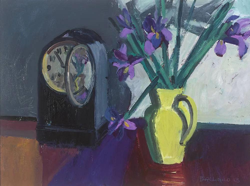 YELLOW JUG AND CLOCK by Brian Ballard, 2013, oil on canvas, sold Sep 2019