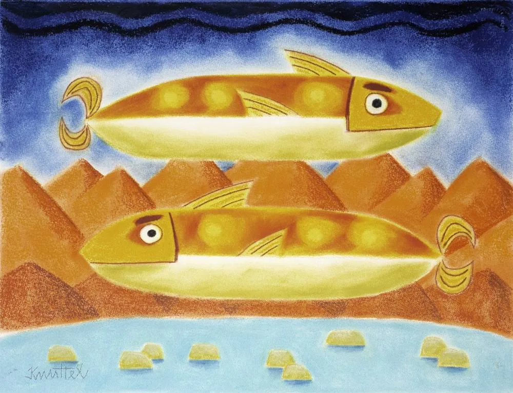 FISH by Graham Knuttel, pastel on paper, sold Sep 2019