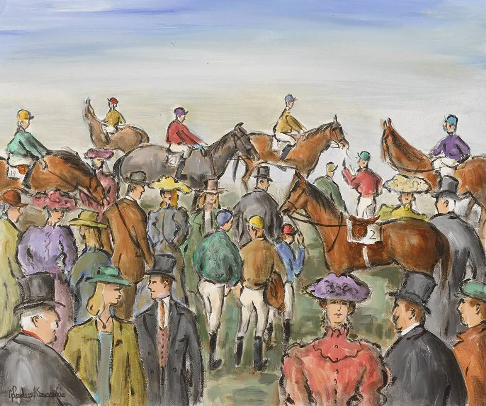 ASCOT RACES by Gladys Maccabe, oil on canvas, sold Sep 2019