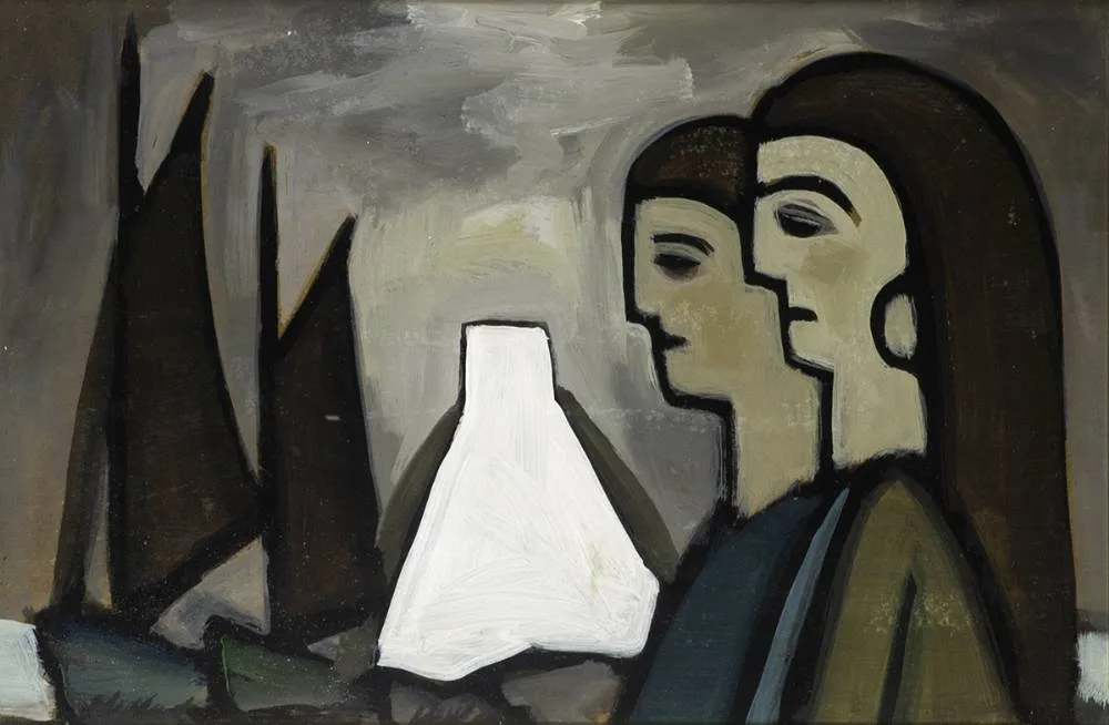 WATCHING THE BOATS by Markey Robinson, oil on board, sold Sep 2019