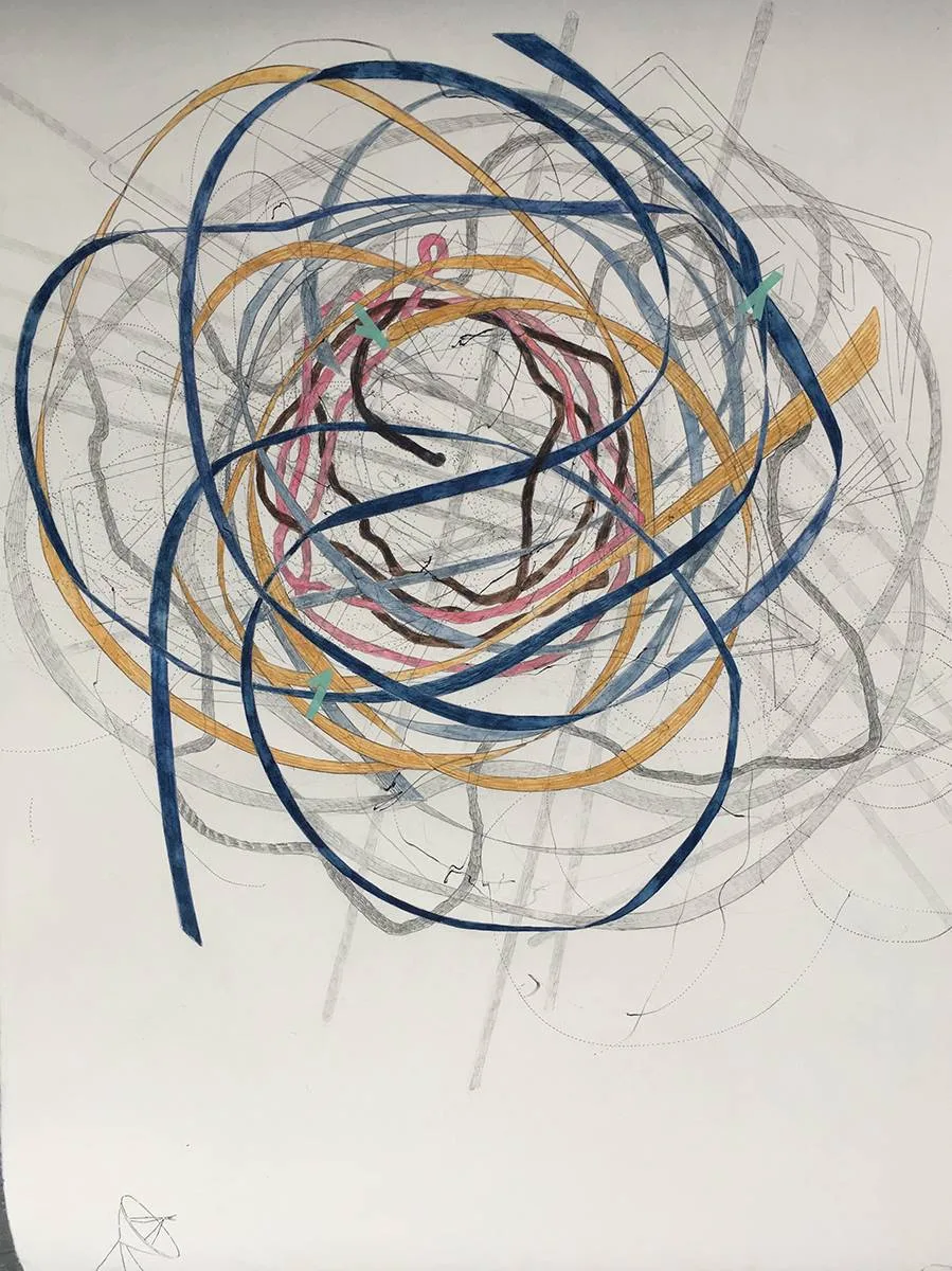Felicity Clear, POLAR VORTEX, 2019, pencil and watercolour on paper