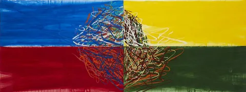 Sam Reveles, UNTITLED FLAG DRAWING, 2011, gouache on card