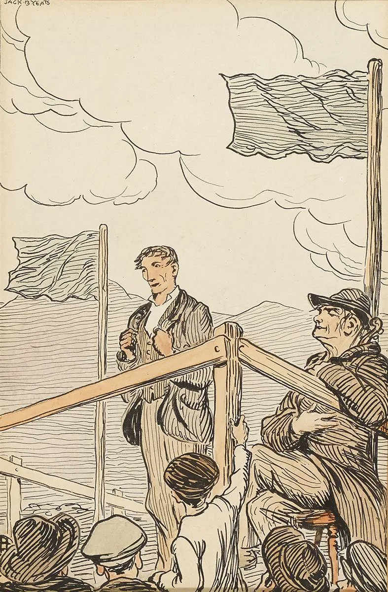 AT THE FÉIS by Jack Butler Yeats, pen, ink and watercolour, sold Mar 2019