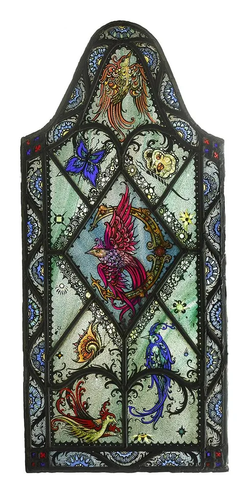 Harry Clarke, STAINED GLASS DOOR PANEL, 1938, (irregular)