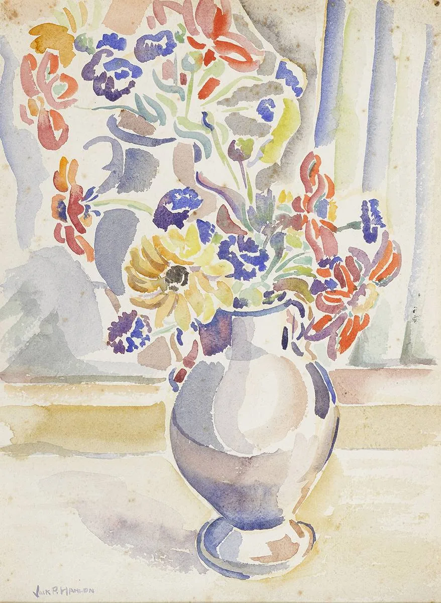 MIXED FLOWERS by Father Jack P. Hanlon, watercolour, sold Mar 2019