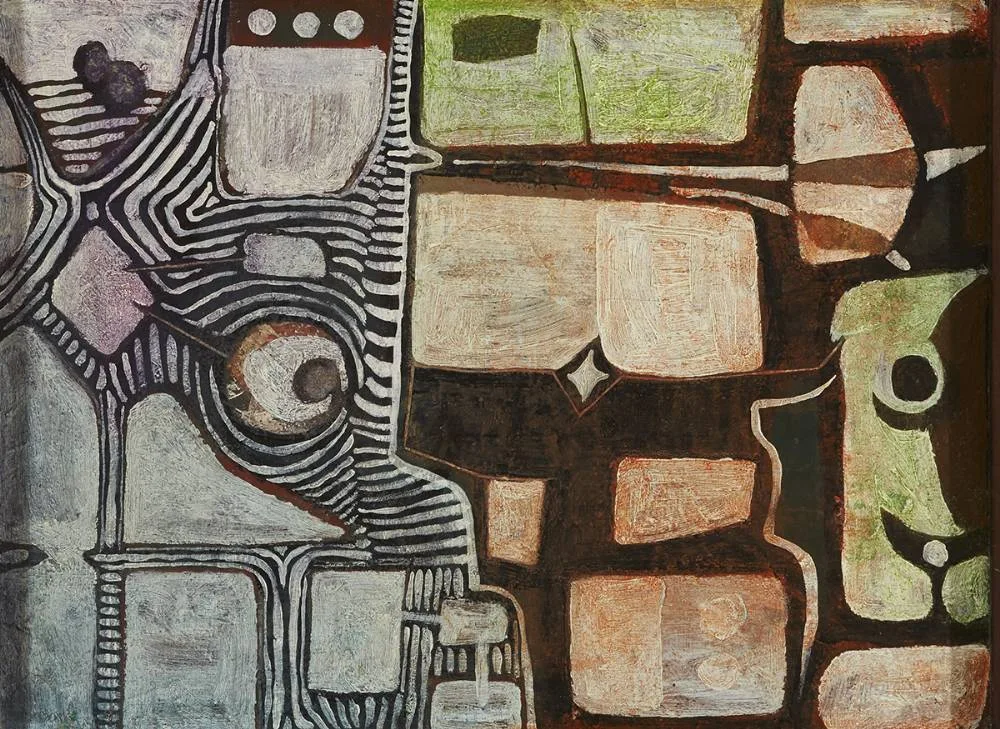 ABSTRACT by Gerard Dillon, oil on board, sold Mar 2019