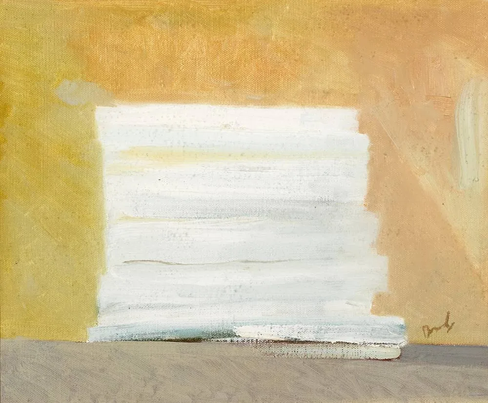 PAPERBACKS by Charles Brady, oil on canvas, sold Mar 2019