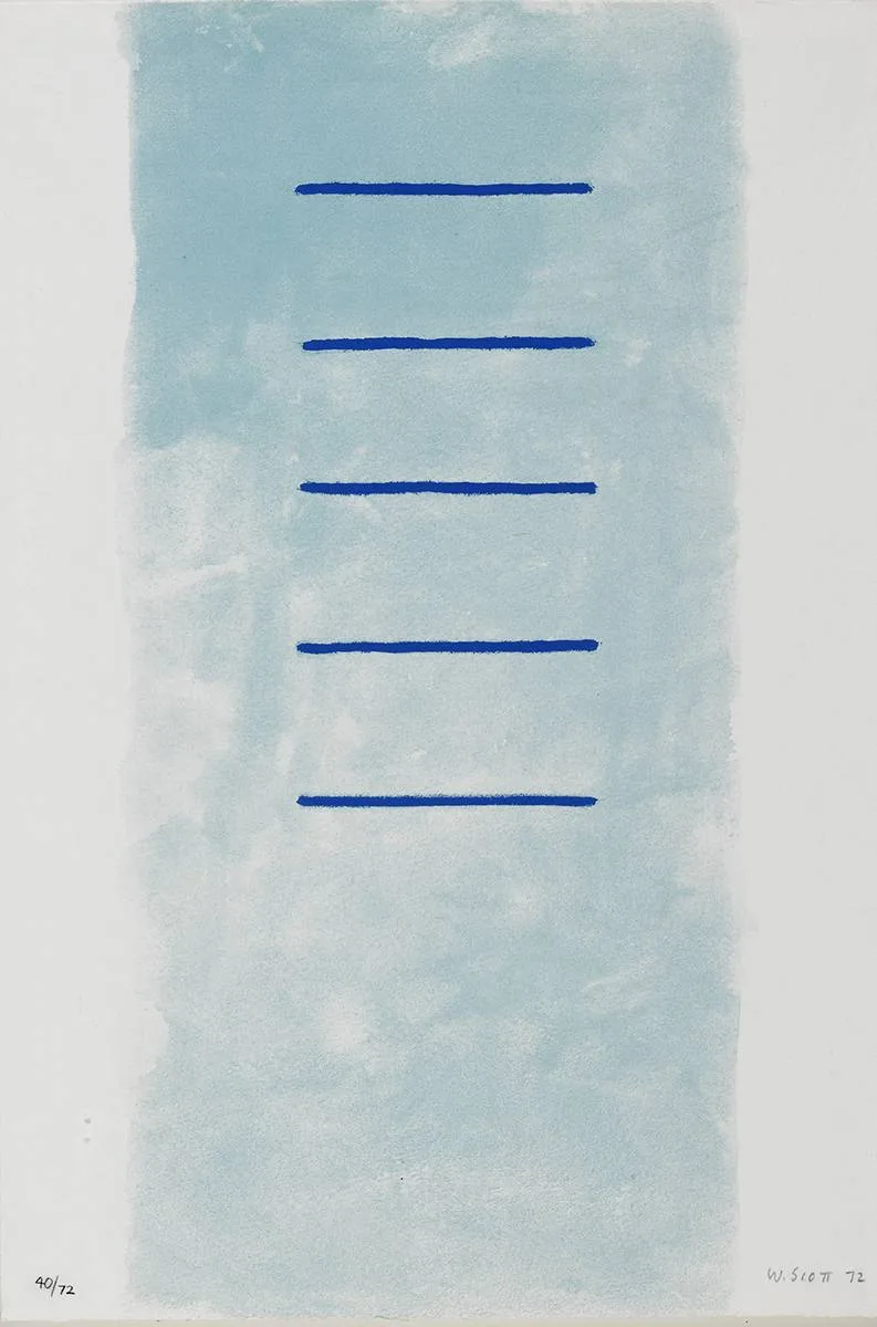 ALEXANDER SUITE: LINES WITH BREADTH SUPERCEDE by William Scott, 1972, screenprint; (no. 40 from an edition of 72), sold Mar 2019