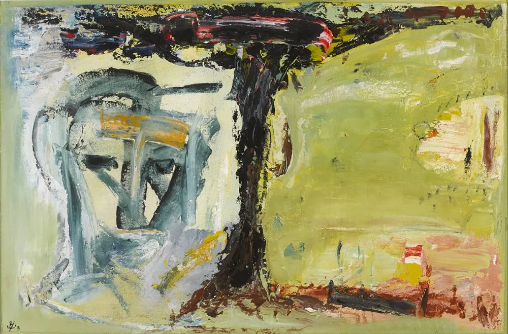 ABSTRACT by John Kingerlee, oil on canvas laid on board, sold Mar 2019