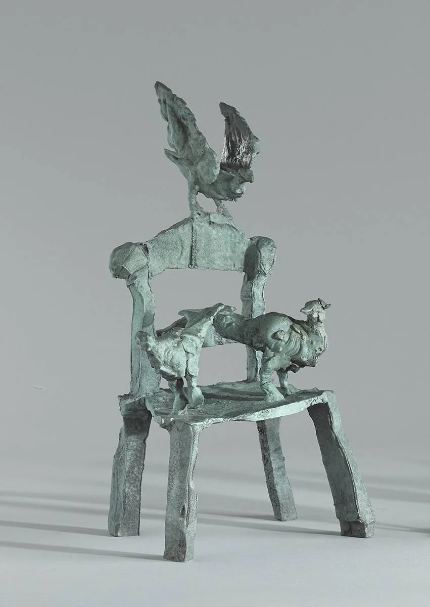 THREE JOLLY PIGEONS by John Behan, bronze; (unique), sold Mar 2019