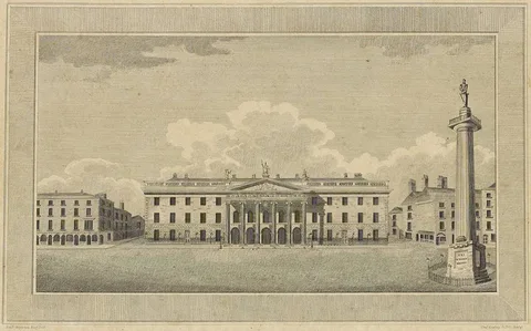 Francis Johnston, FRONT ELEVATION OF THE PROPOSED GENERAL POST OFFICE, DUBLIN, engraving