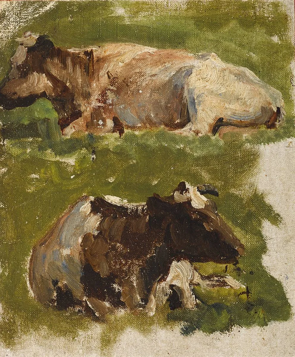 COWS AT MALAHIDE, COUNTY DUBLIN by Nathaniel Hone, oil on canvas laid on board, sold Mar 2019